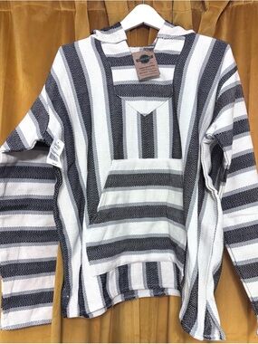 Earth Ragz Cotton / Poly Blend Baja Hoodie -Striped- soft interior finish (L)
